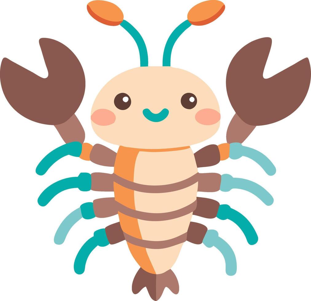 Cute Cartoon Scorpion with Smiling Face for Children's Decor and Educational Material vector