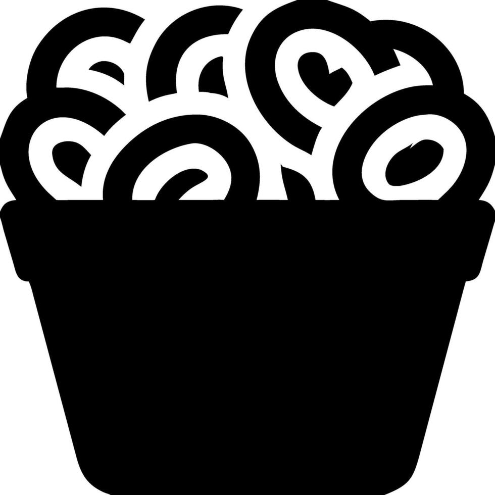 Black Spiral Shells in Basket Silhouette Illustration vector