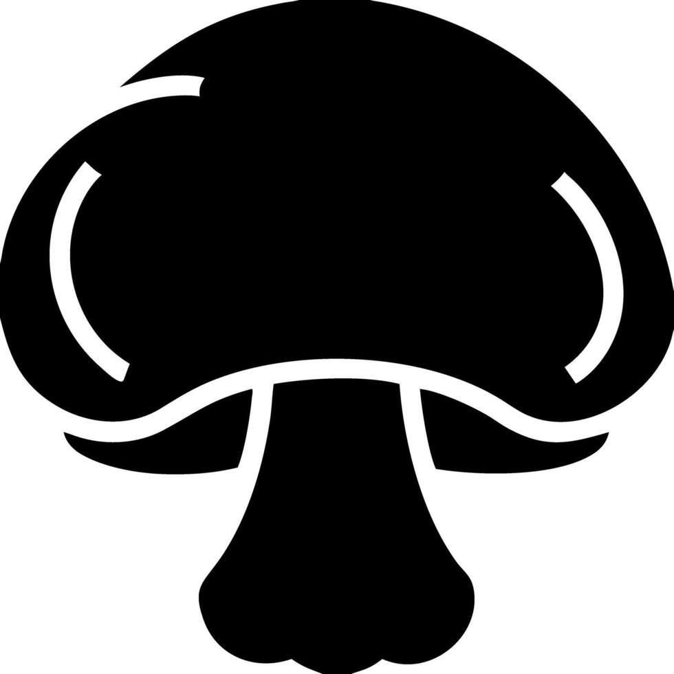 Black Mushroom Silhouette Simple for Food Design and Nature Concepts vector