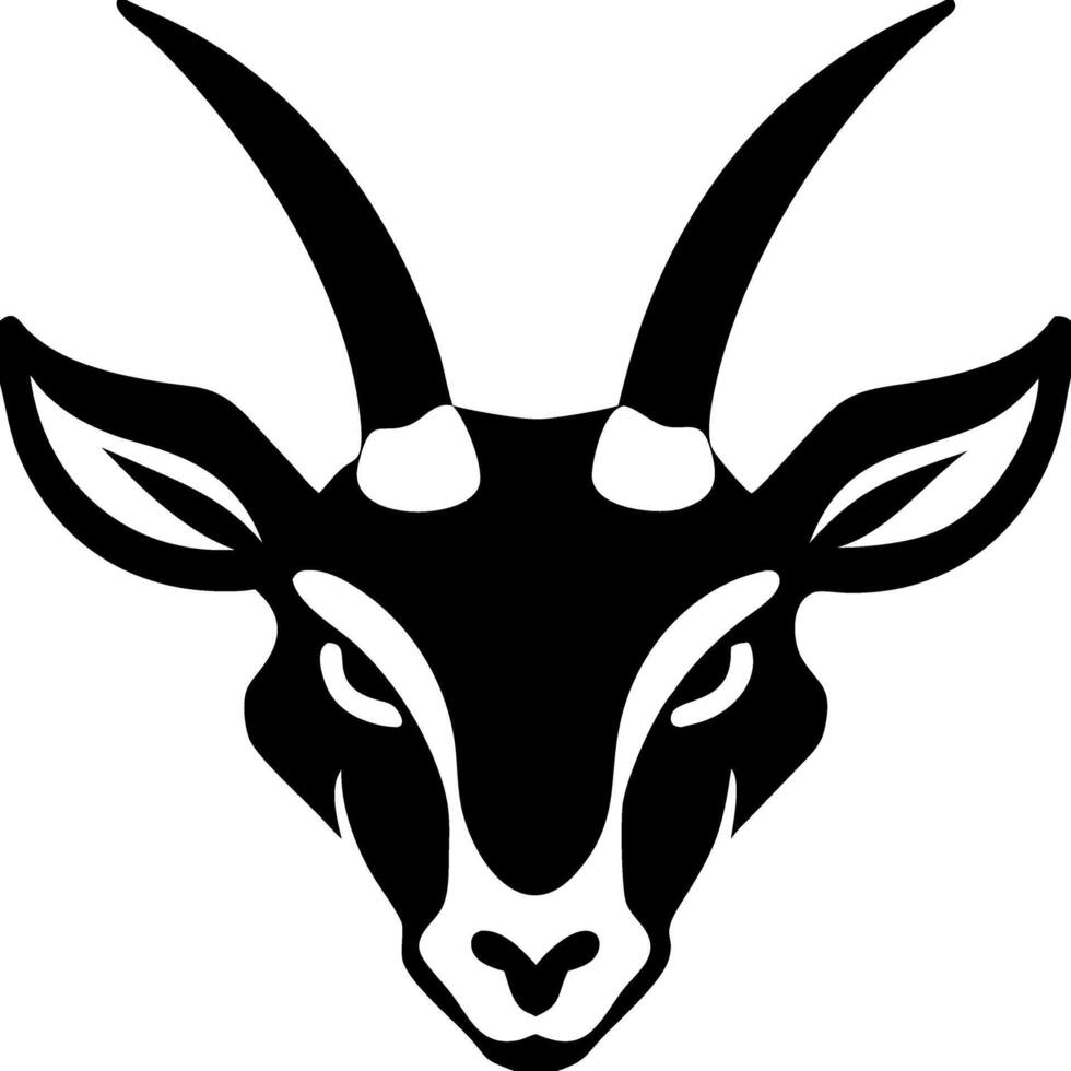 Bold Antelope Head Silhouette Art for Nature and Wildlife Themes vector