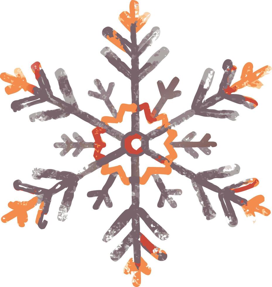 Colorful Geometric Snowflake Design Winter Decoration vector