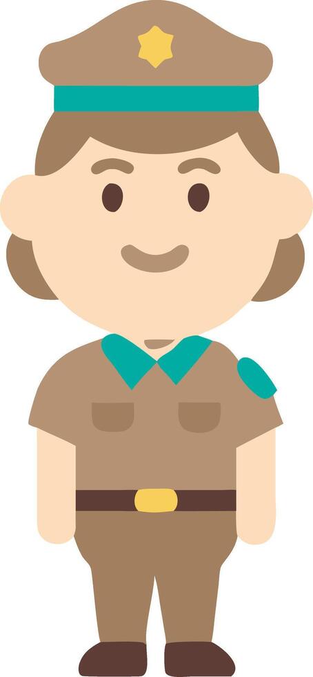 Cute Police Officer Character Illustrative Design for Educational Media and Graphics vector