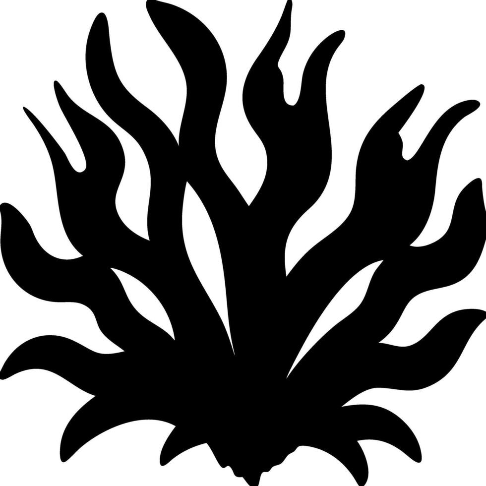 Black Silhouette Seaweed Illustration for Marine and Nature Designs vector