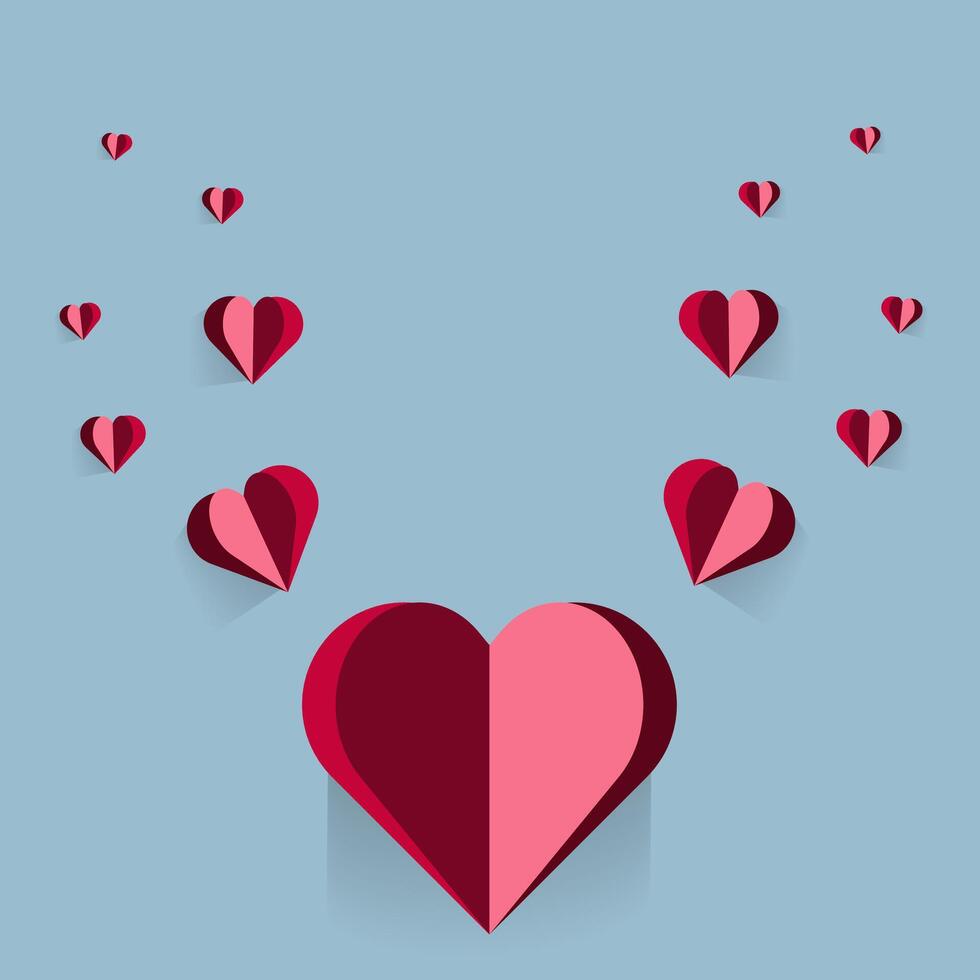 A minimalist heart design divided into two symmetrical halves, with the left side in deep red and A vibrant heart design, divided into contrasting red and pink sides vector