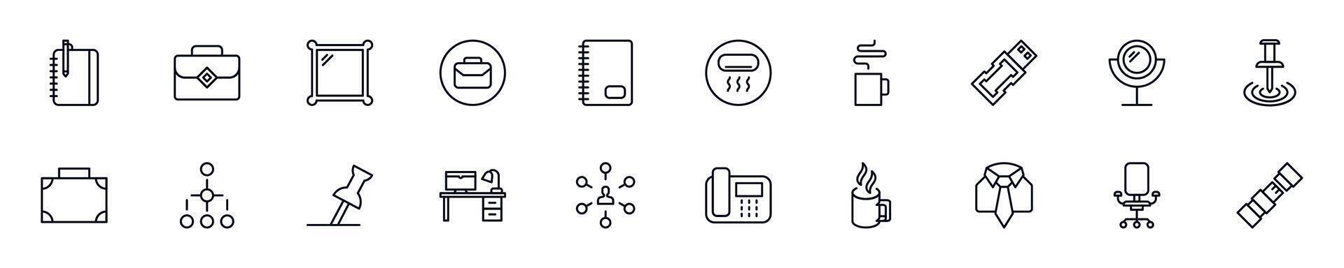 Office modern web icons for infographics. Simple linear illustration for apps, sites, infographics vector