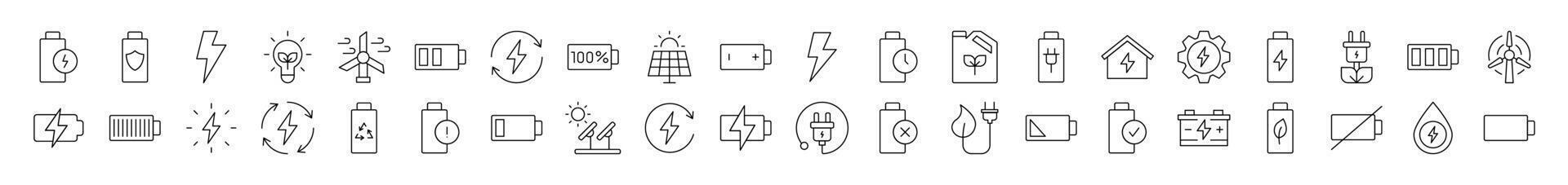 Ecology, Energy and Agriculture Line Icon Collection. Editable Stroke. Perfect for Infographics, Articles, Books, Flyers, Banners vector