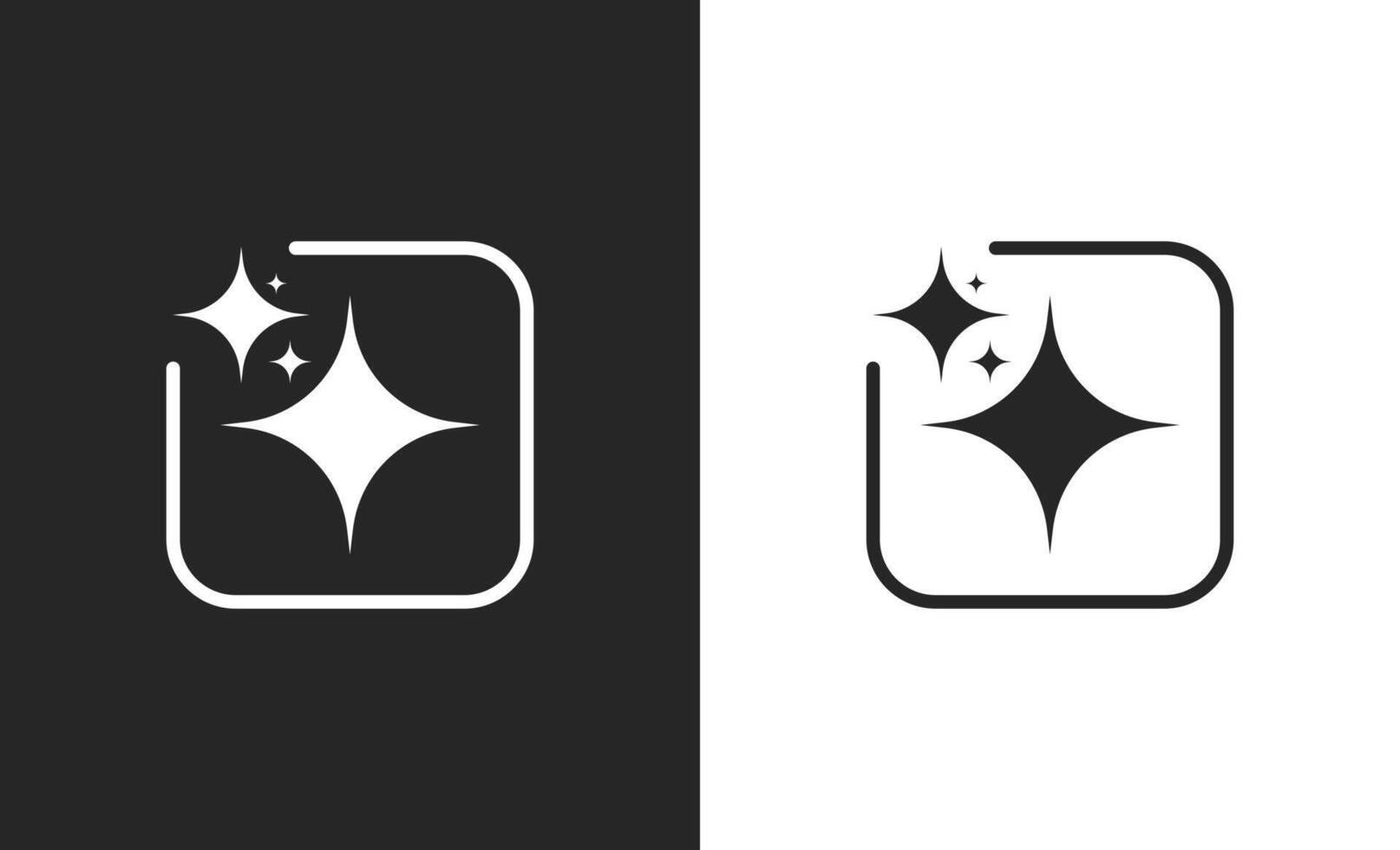 Artificial Intelligence App Icon Image Generator Magic Stars Logo Illustration vector
