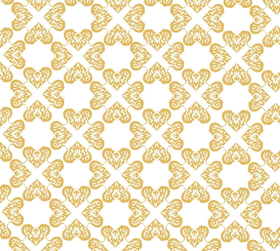 Golden hearts seamless pattern vector