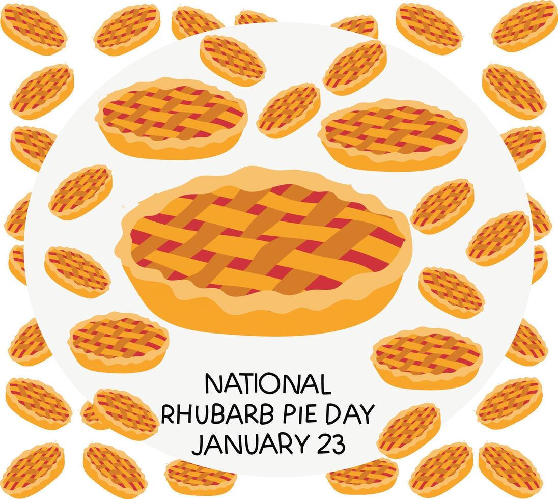 A round circle with pies on it and the words national rumba pie day vector