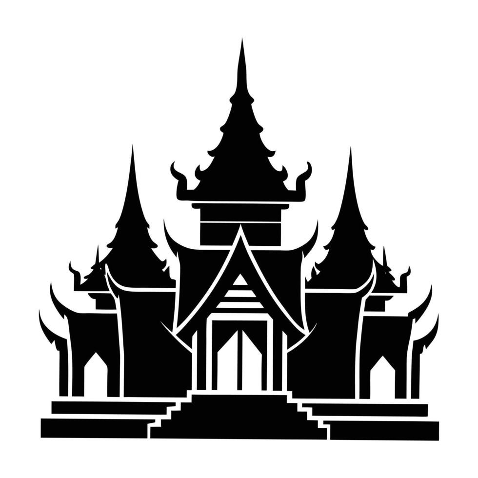 thai temple icon illustration vector