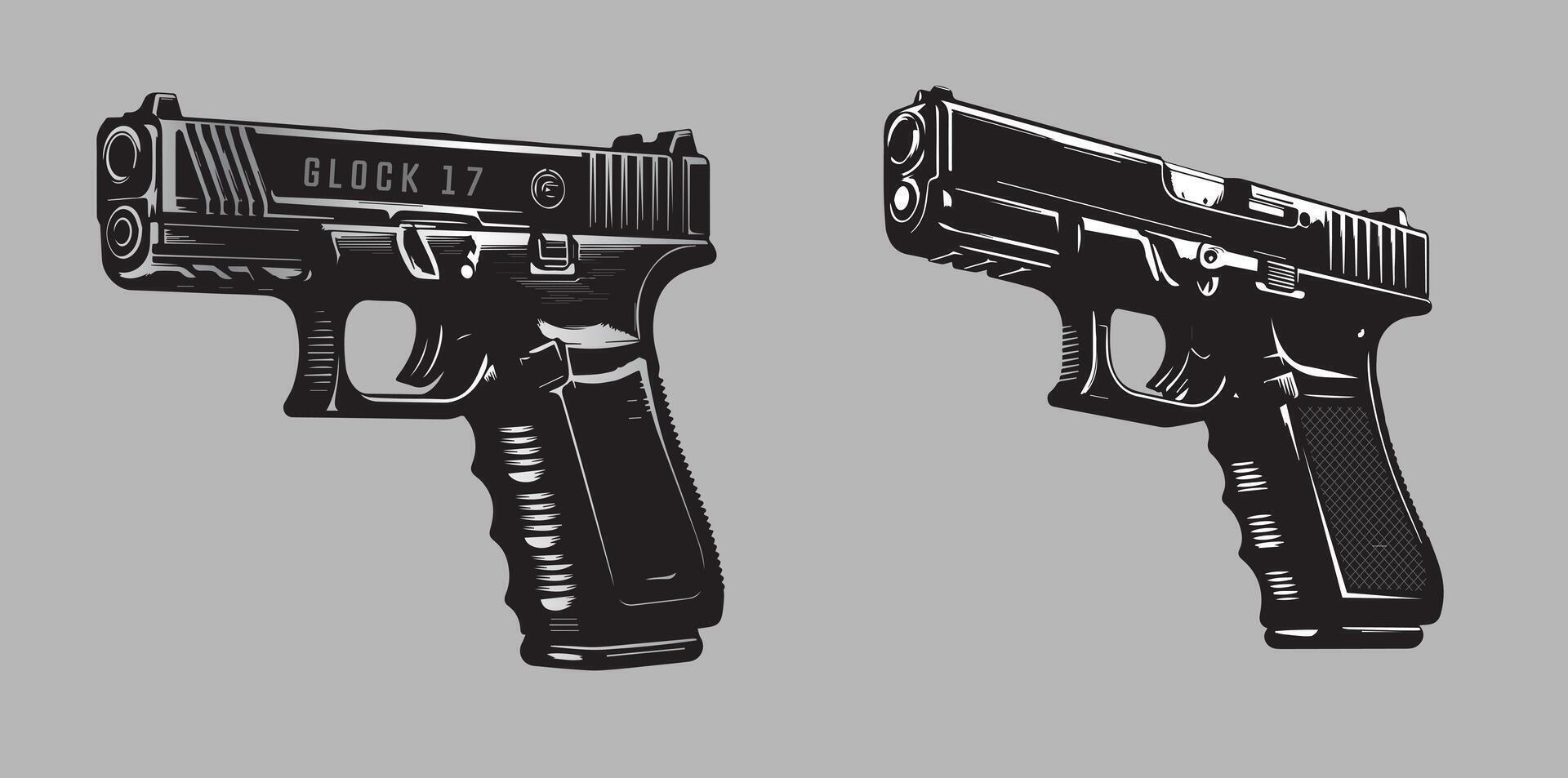 glock 17 gun vector