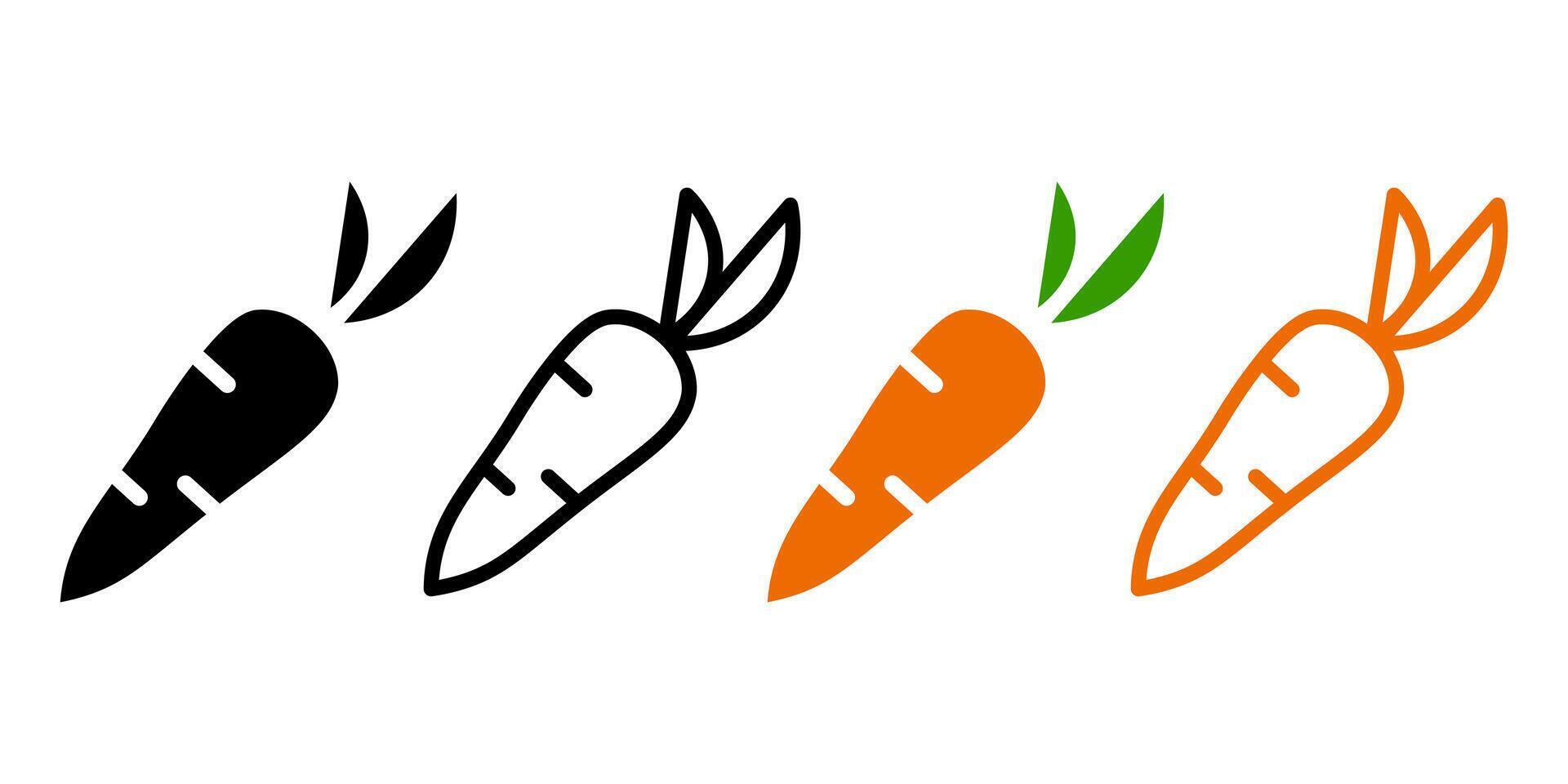 Carrot icon. Vegetable sign. Orange carrot with leaves illustration. Vitamin symbol. Root pictogram. vector