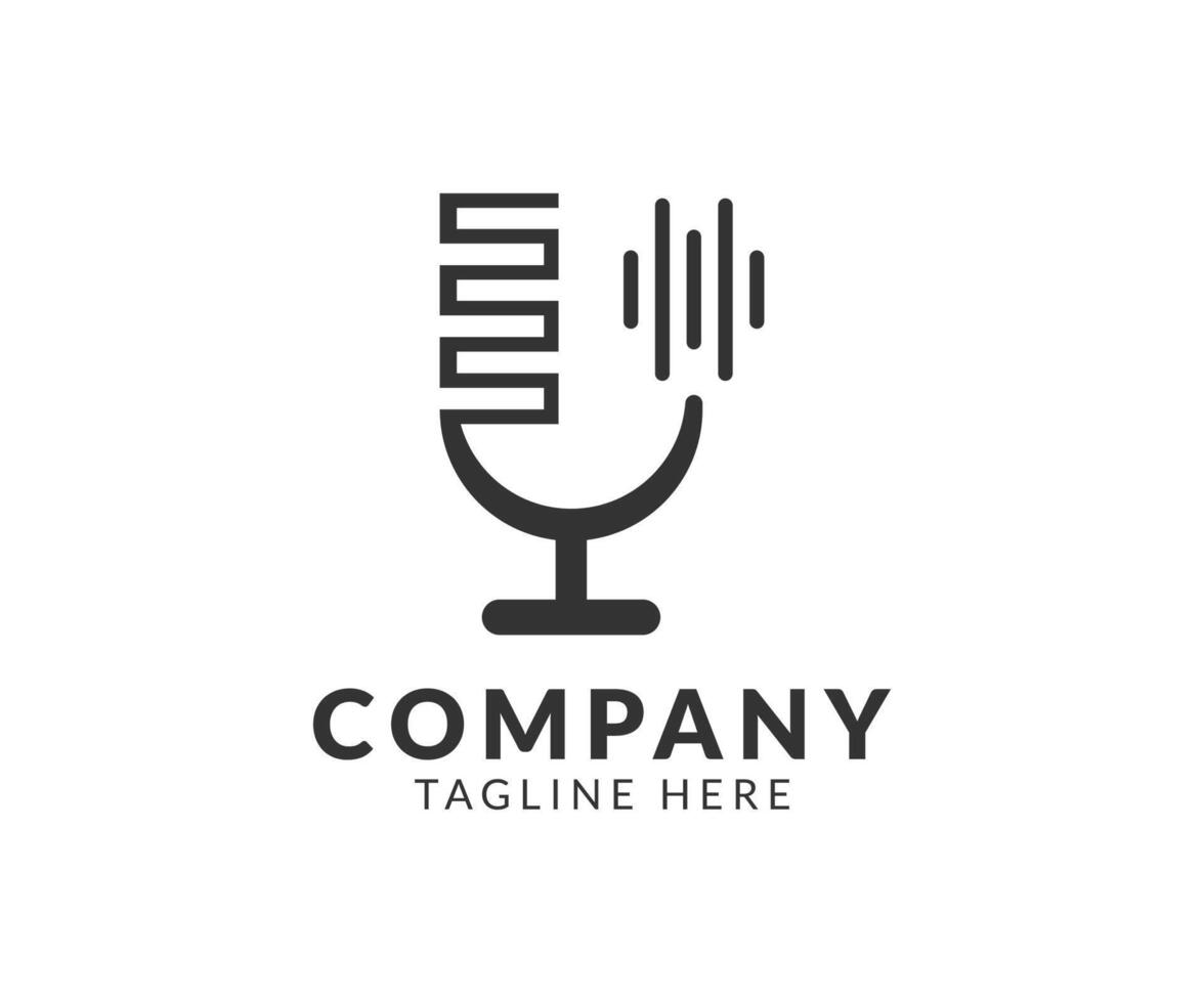 Microphone logo template icon symbol design with creative and modern style. vector