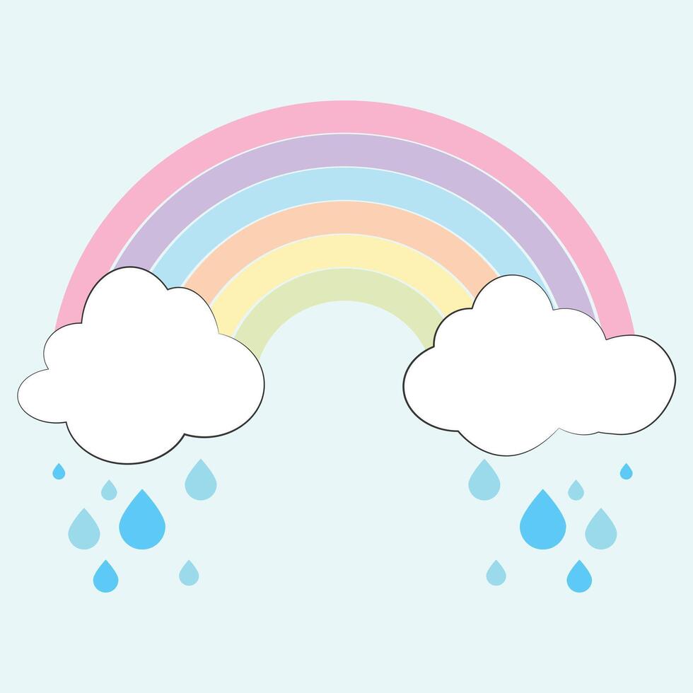 Cloud with rainbow icon . Rainbow with clouds icon isolated on white background. illustration vector