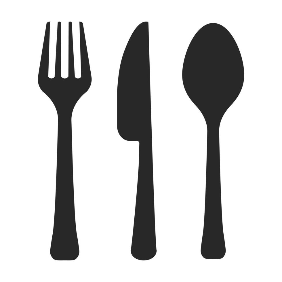 design template of cutlery logo, equipment, spoon, fork, knife, plate, icon symbol vector
