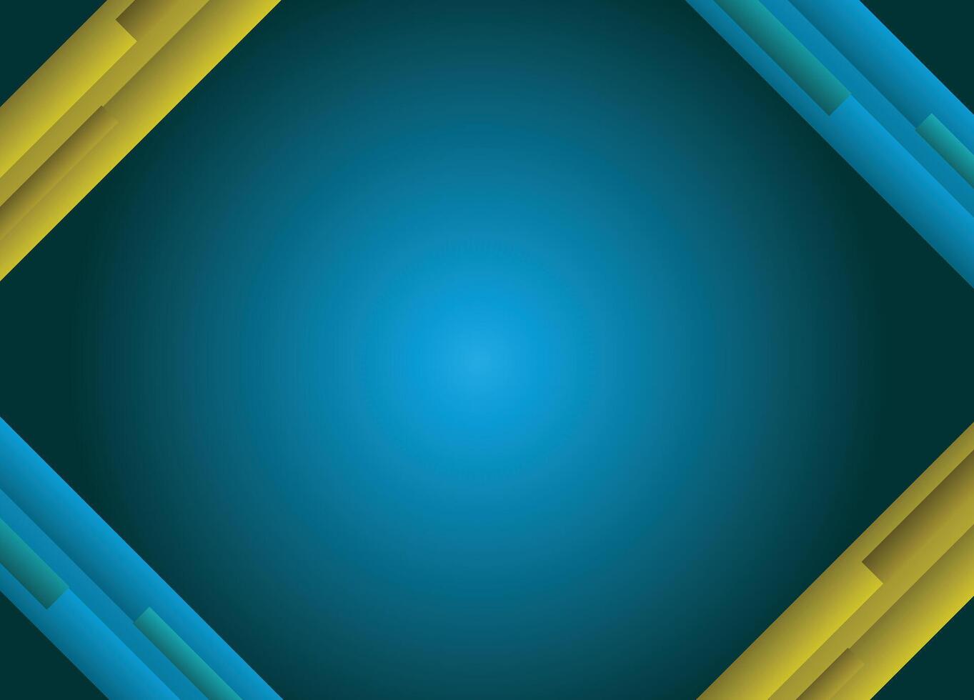 Abstract geometric background, vibrant blue and green gradients, yellow and teal diagonal stripes vector