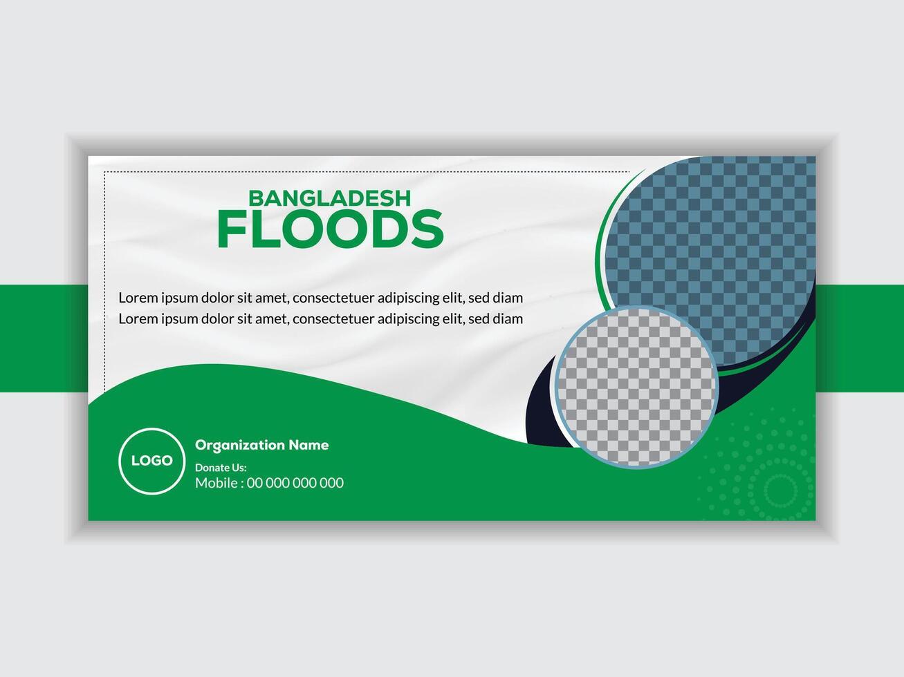 Corporate Banner billboard Layout with green Abstract Elements vector