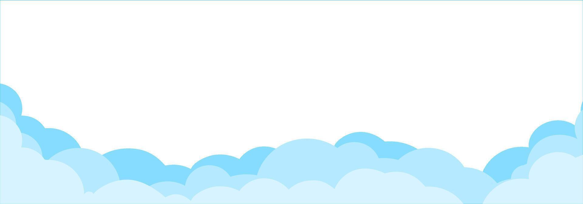 Boundary with clouds. Shapes of white semicircular clouds. Simple cartoon design. illustration for web design. vector