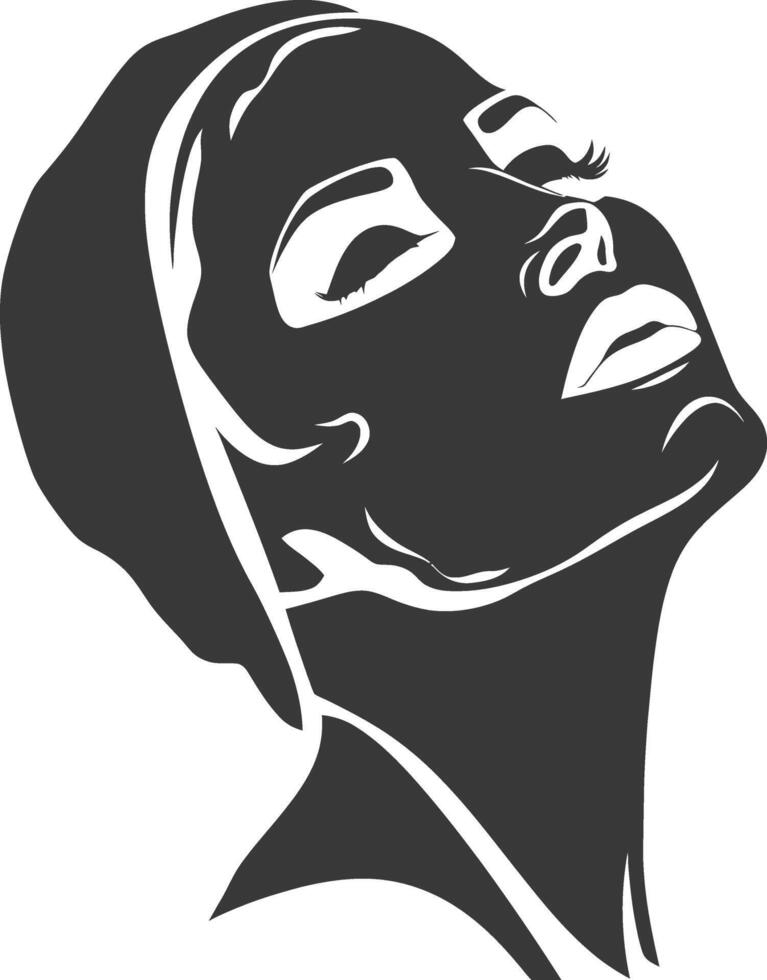 Silhouette of a woman with a face mask vector