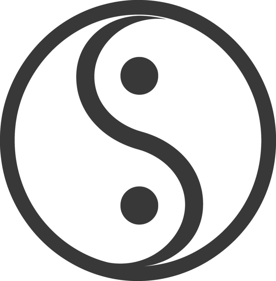 Yin yang symbol, black and white vector