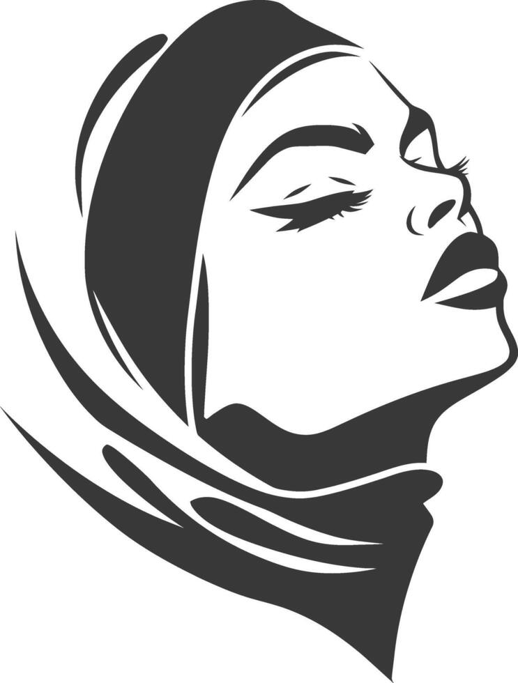 A woman with a scarf on her head vector