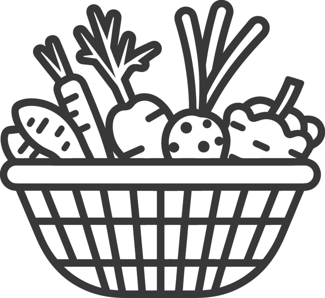 Basket of vegetables illustration vector
