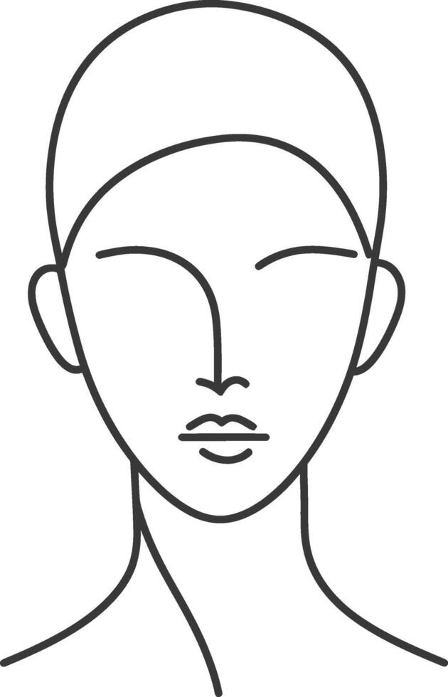 A line drawing of a woman's face vector