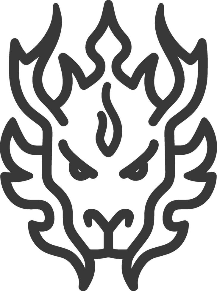 A black and white logo of a dragon head vector
