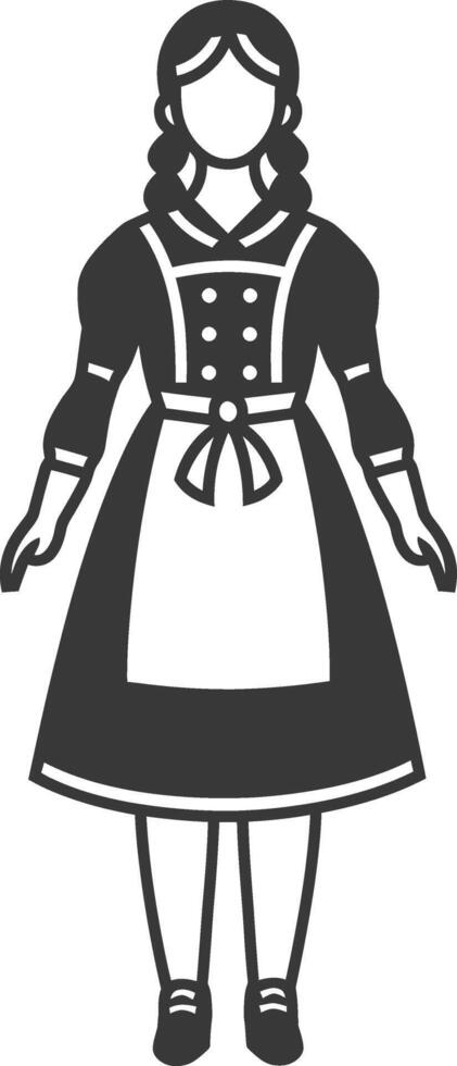 A silhouette of a woman in a dress vector