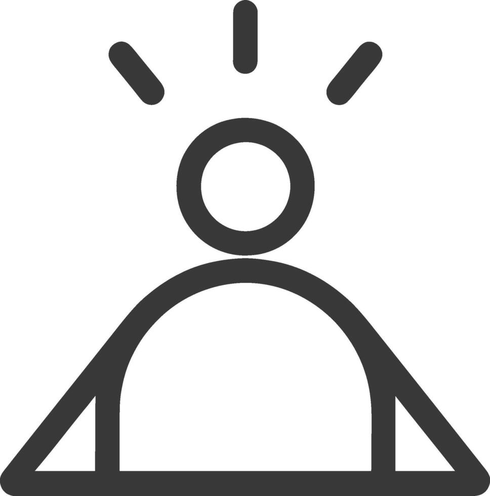 A black and white icon of a person sitting on a chair vector