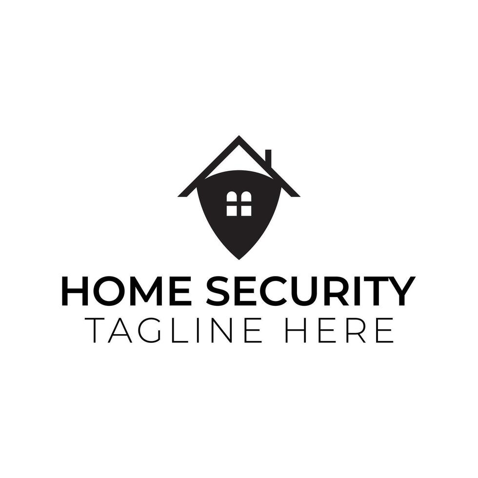 Creative flat home security Logo design template vector