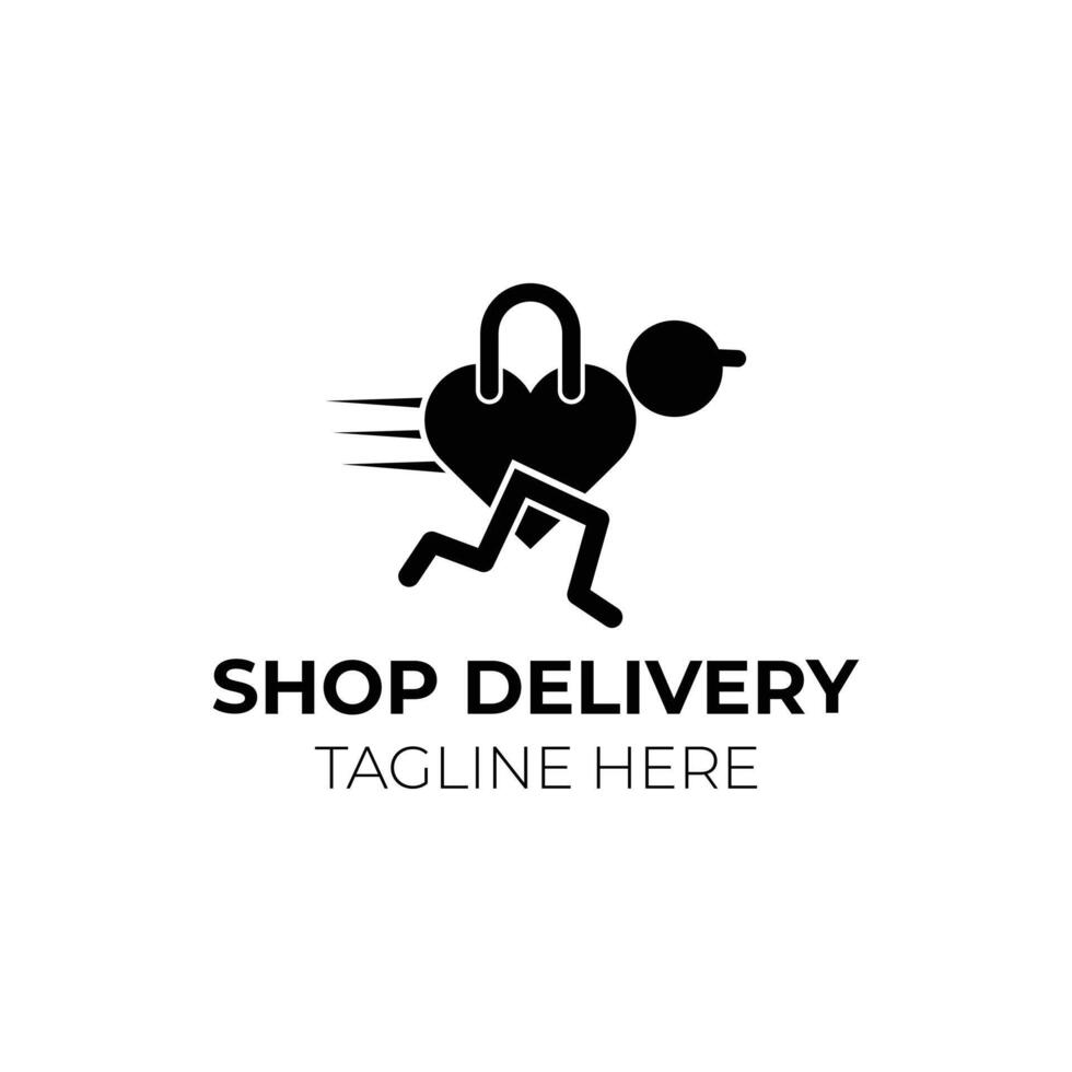 Creative flat shop delivery Logo design template vector