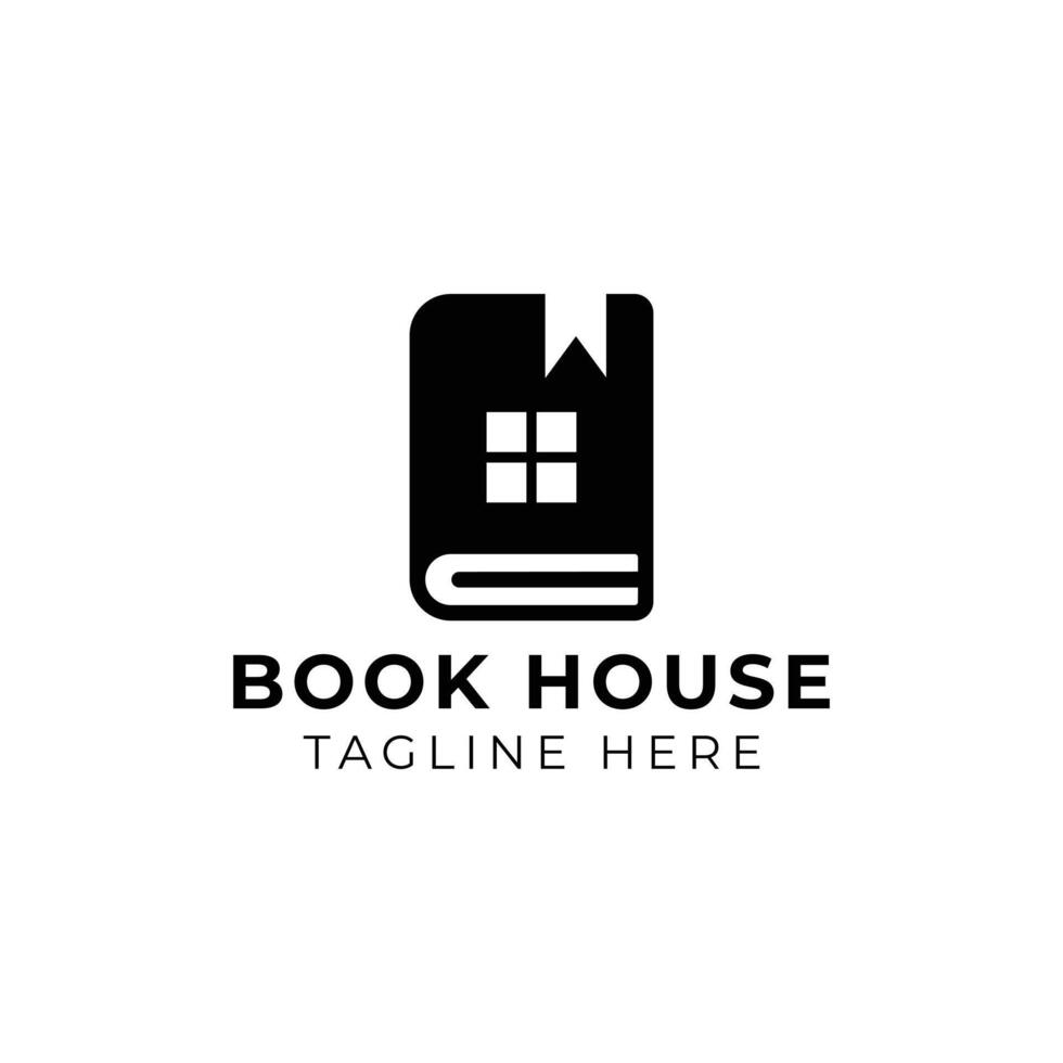 Creative flat book house Logo design template vector