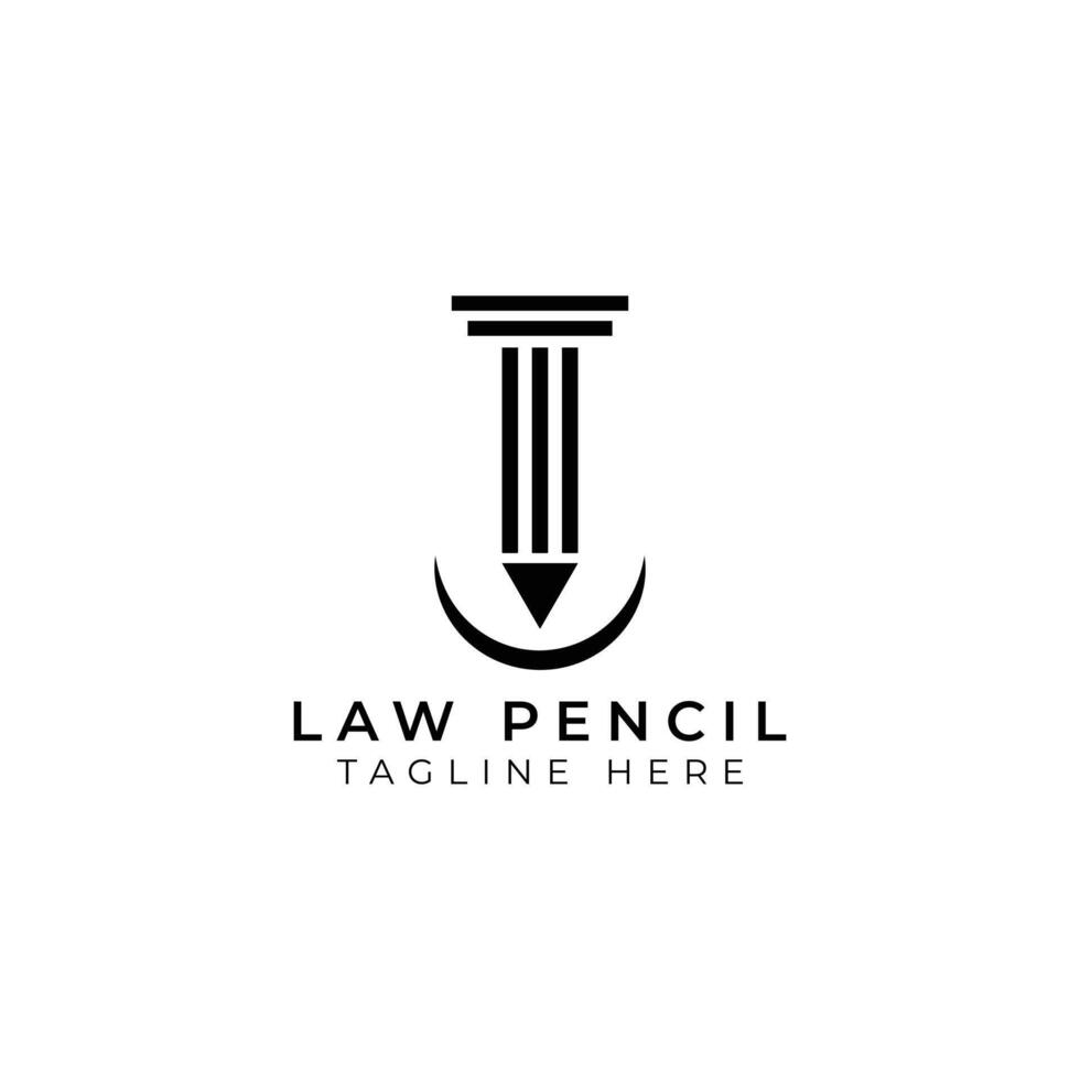Creative minimal law pencil Logo design template vector