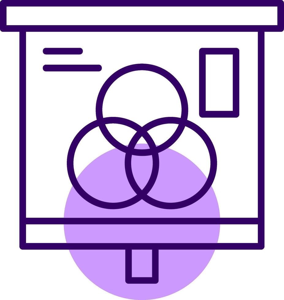 Venn Diagram Outline Style Icon vector