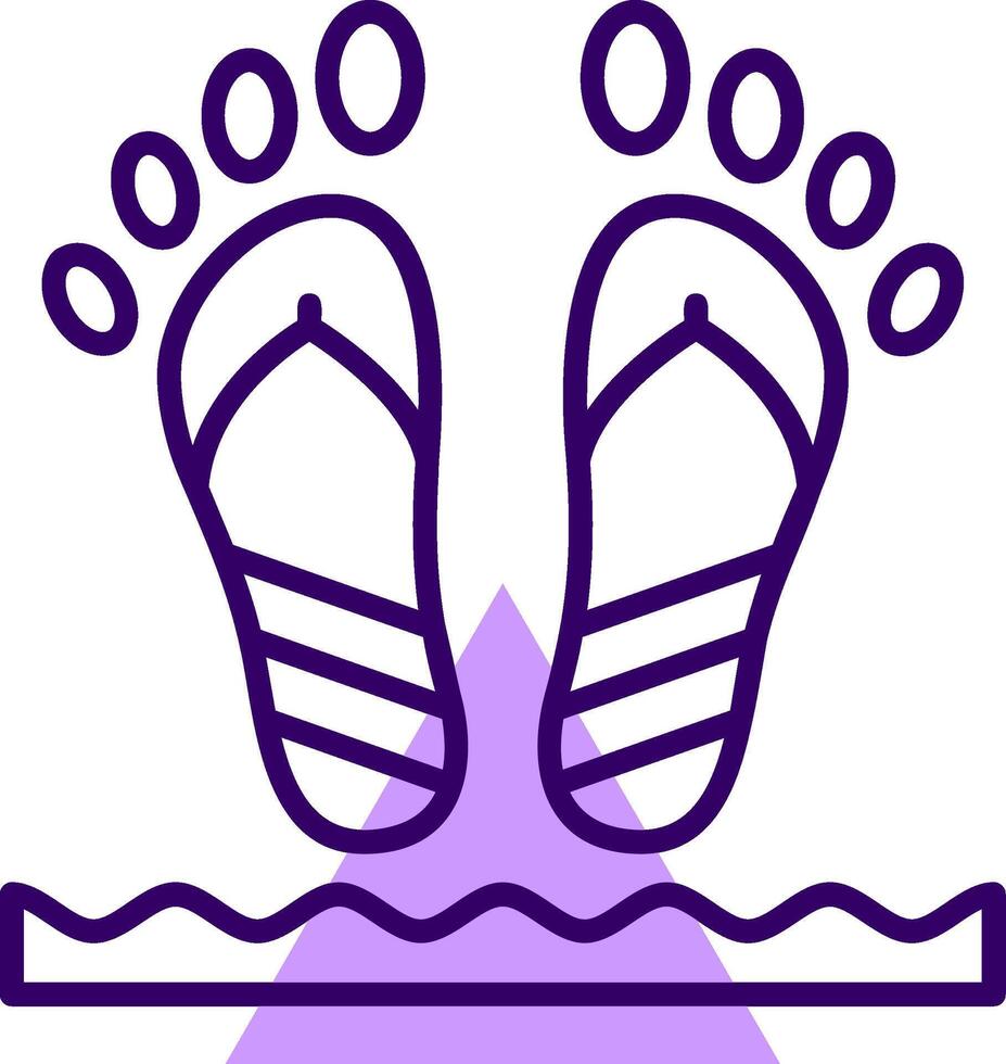 Beach walk Outline Style Icon vector