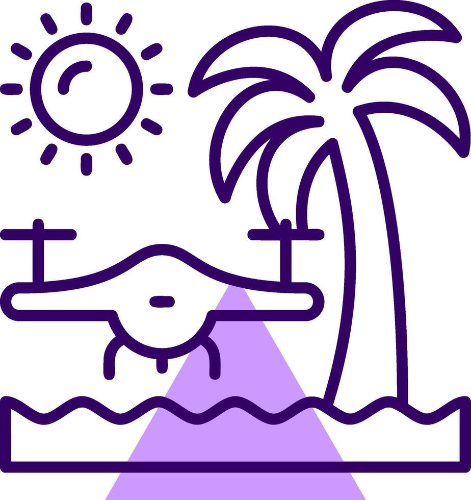 Beach drone photography Outline Style Icon vector