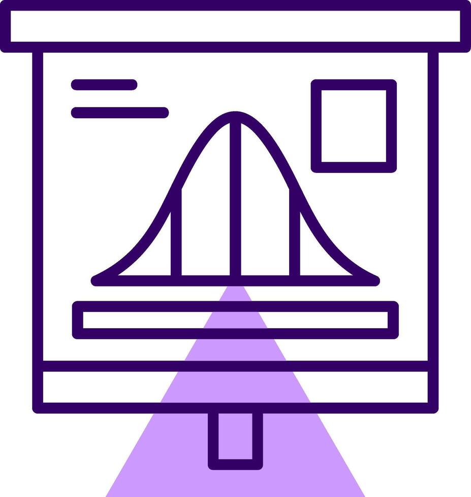 Bell Curve Graph Outline Style Icon vector