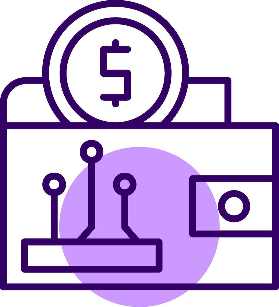 Digital wallet Outline Style Icon vector