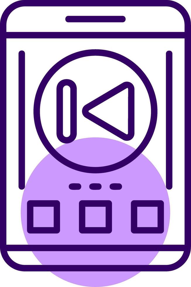 Skip backward Outline Style Icon vector