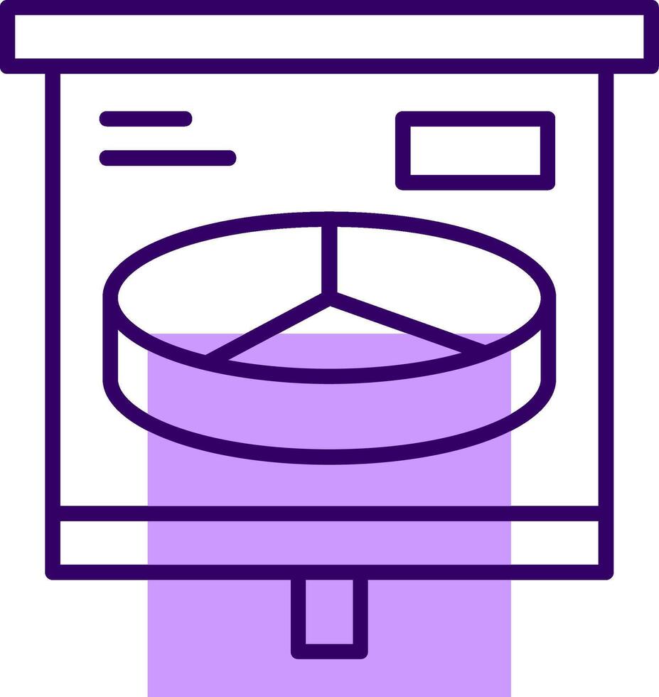 3D Pie Chart Outline Style Icon vector