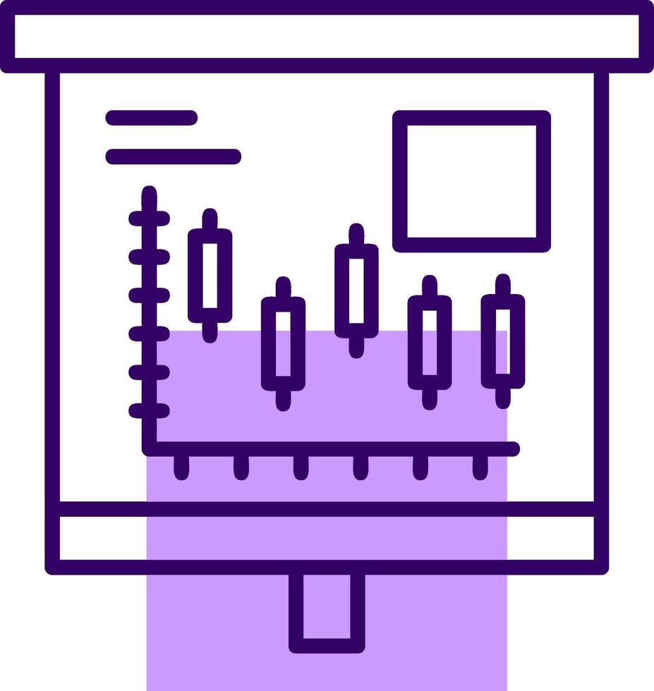 Candlestick Chart Outline Style Icon vector