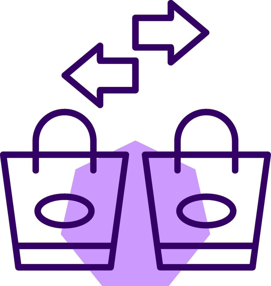 Exchange Outline Style Icon vector