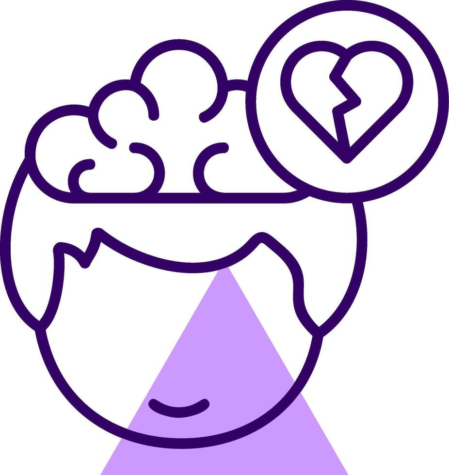 Heartbreak Outline Shape Style Icon vector