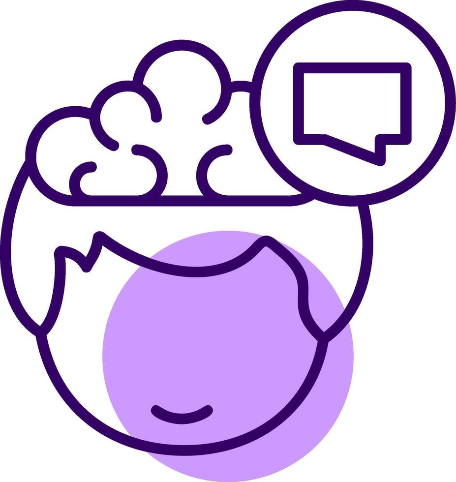 Inner Dialogue Outline Shape Style Icon vector
