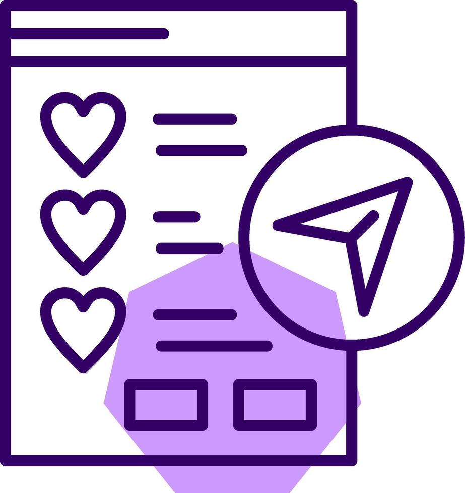 Wishlist Sharing Outline Style Icon vector