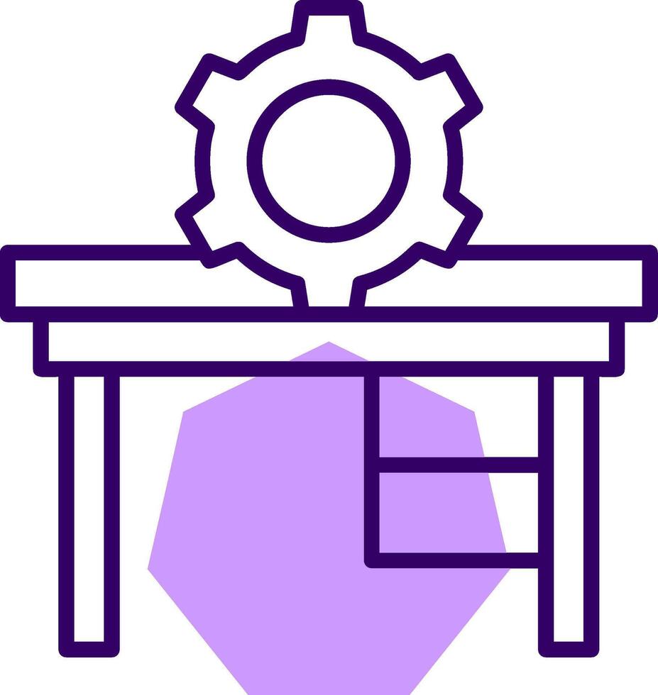 Desk Outline Shape Style Icon vector