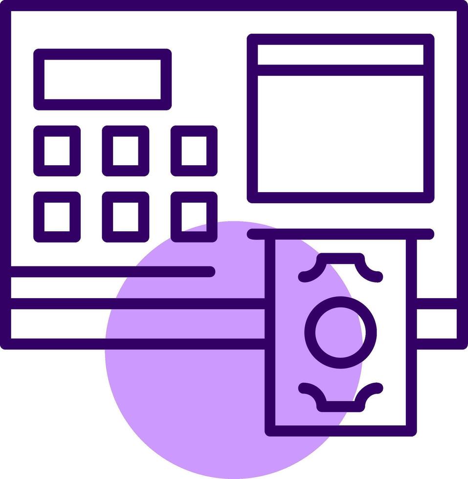 ATM Outline Shape Style Icon vector