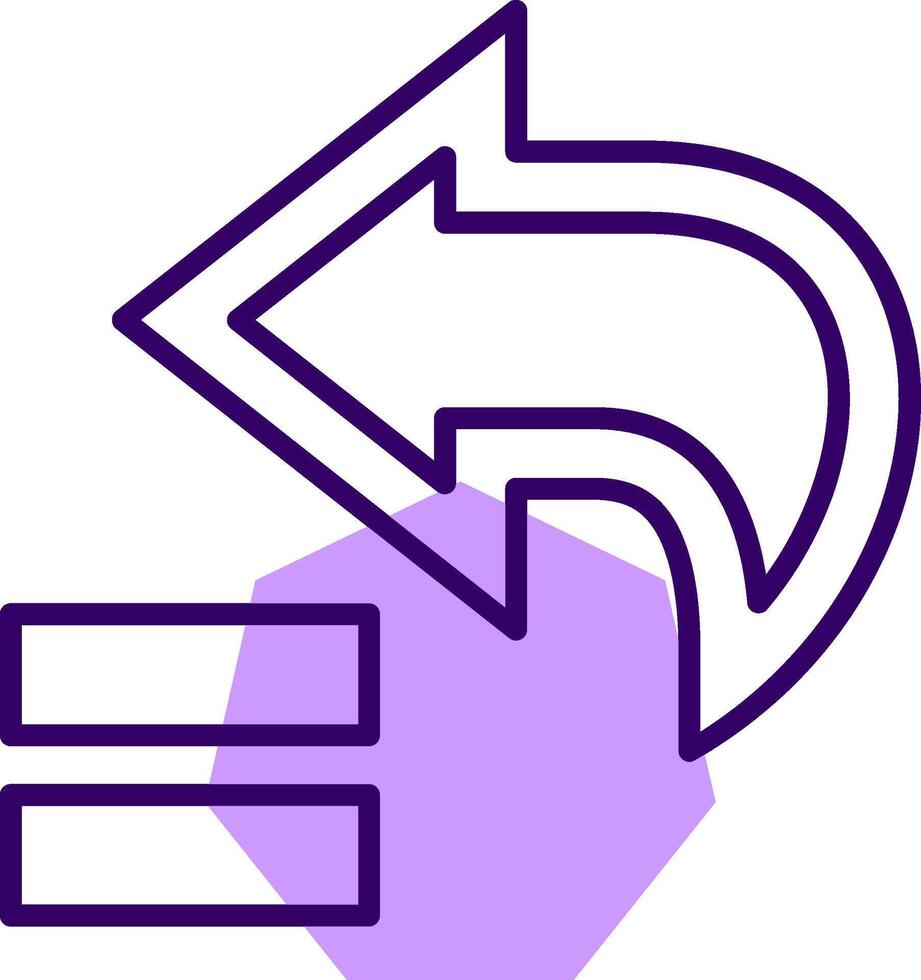 Backward Outline Shape Style Icon vector