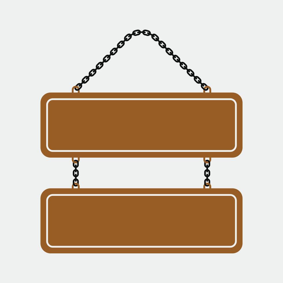 Blank Hanging Sign Board Line art Set Designs Illustration, Various Empty Frame Commercial Display template. vector